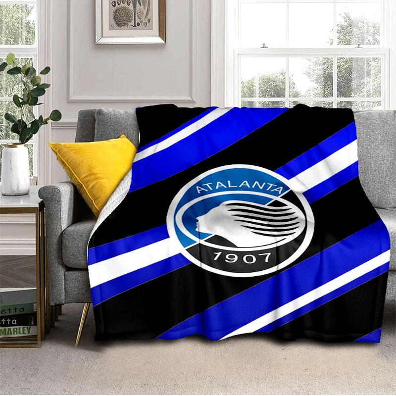 Coperta da Calcio Atalanta Leggera Ideale per il Letto Perfetta per Viaggi, Campeggio, Soggiorni, Uffici, Divani, Regalo di Natale per tifosi