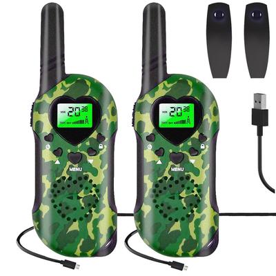 WesTayin Two-Piece Set of Low-Power Transceivers for Kids, USB Cable Charging, Camping, License-Free, Compact and Lightweight, VOX Hands-Free, 10mW