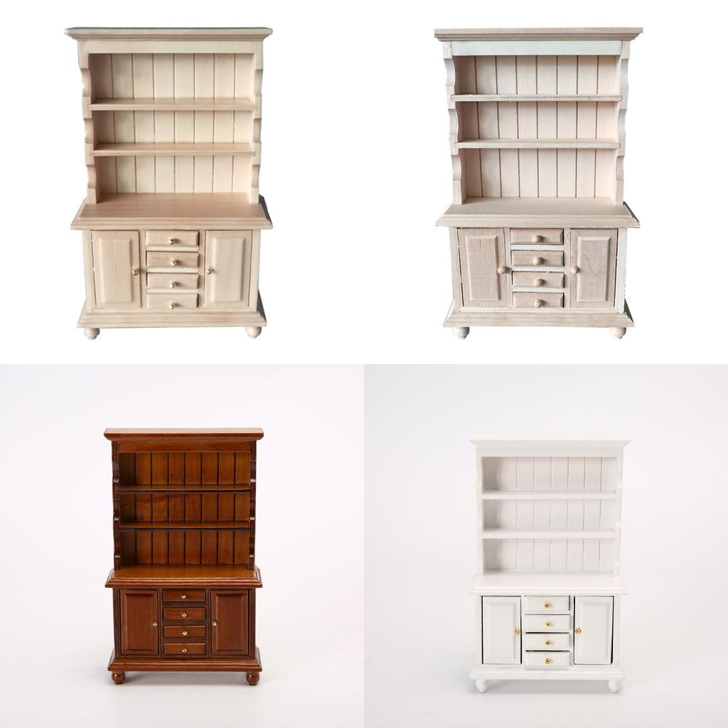 Wooden Dollhouse Miniature Display Cabinet With Four Drawers For Collectors And Craft Enthusiasts