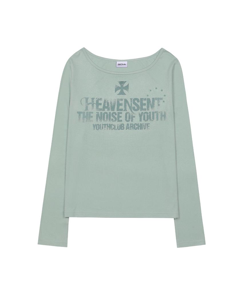 ODDSTUDIO Heaven Scent Loose Fit Boat Neck Long Sleeve - Mint