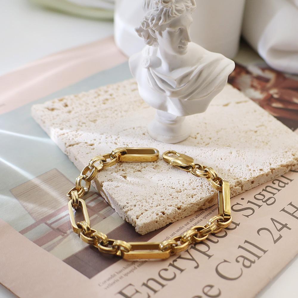 Vacuum Electroplating Splicing Cross Buckle Bracelet Niche Light Luxury 18K Stainless Steel Jewelry Women'S Jewelry