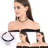 Snygg Svart Stjärna Chokerhalsband För Kvinnor Med Geometrisk Design Och Glittrande Kristaller