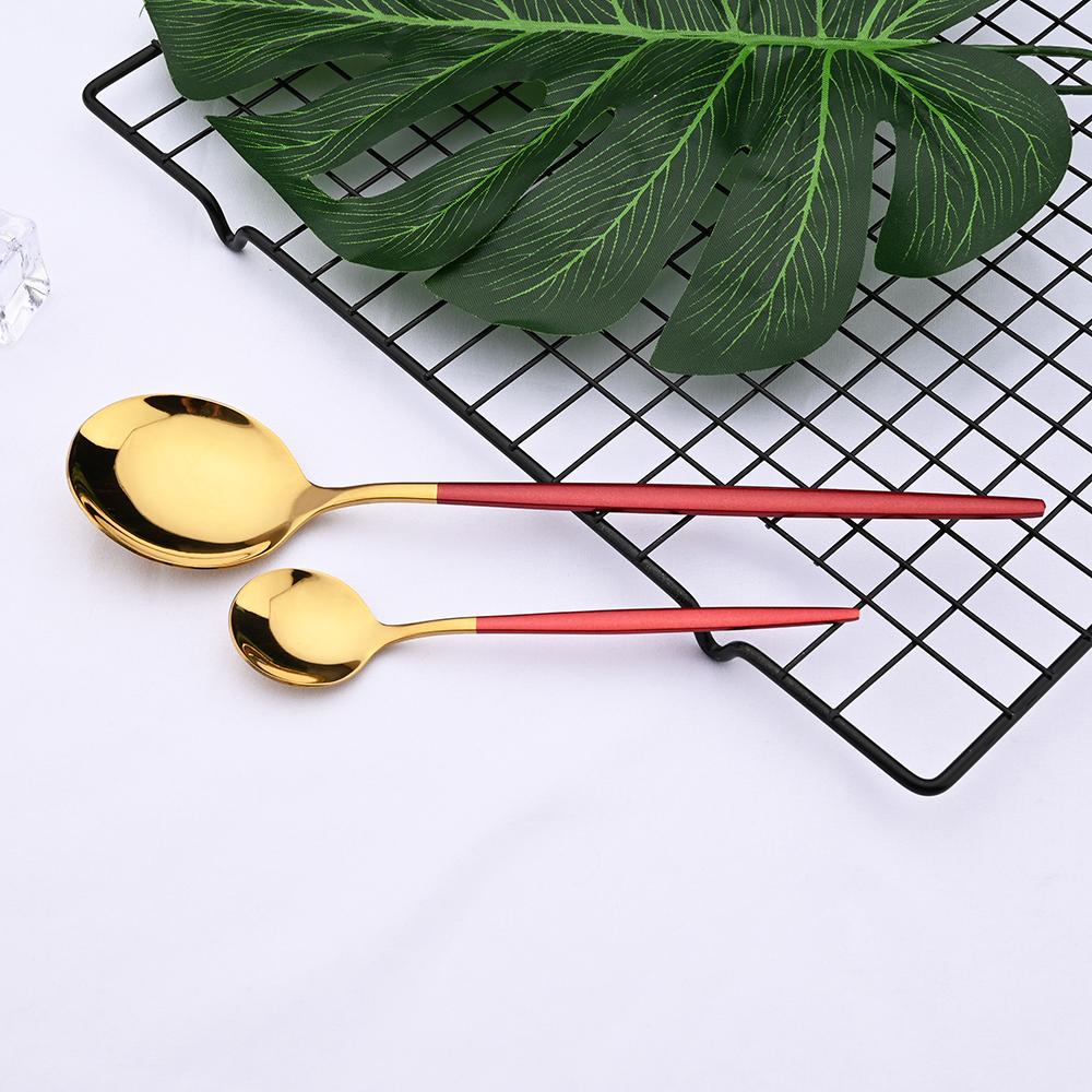 Set da 6 Pezzi Cucchiaini Acciaio Inossidabile Posate Colorate Cucchiaini Piccoli per Torta Frutta Dessert Caffè Snack Strumenti per la Cucina Stoviglie
