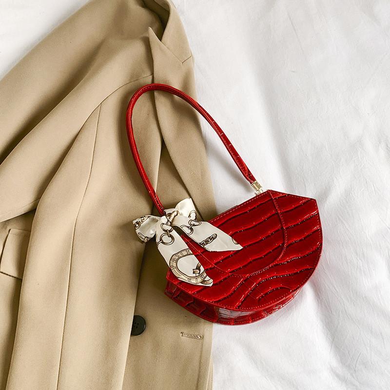 Large Capacity Chic Pu Leather Bucket Bag With Inner Mobile Pocket For Women красный
