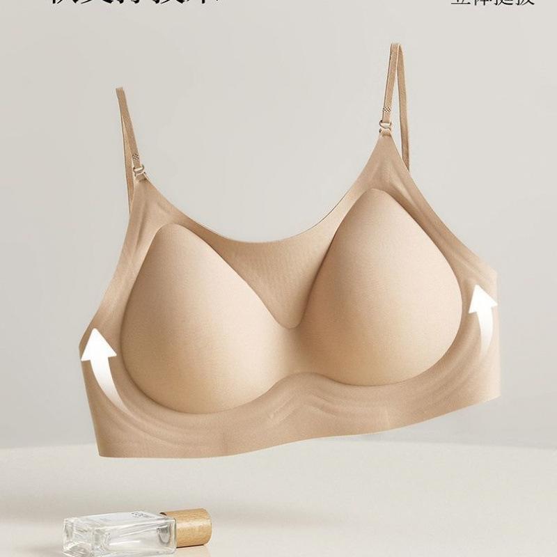 Seamless Fragrance Foundation Halter Beauty Back Bra, Thin Strap Three-Way Wear Large Open Back Women Lingerie