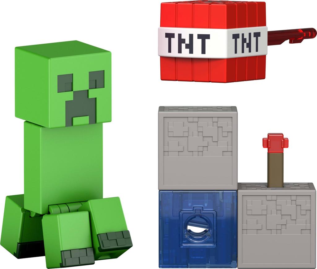 Mattel Minecraft Creeper Action Figure Toy with Accessories & Redstone Building Pieces, 3.25-Inch Scale Collector Set Inspired by the Video Game