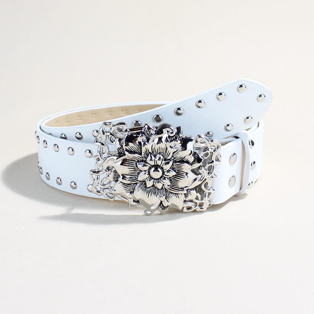 

Широкий ремень Willow Nails в стиле панк, персонализированный женский джинсовый универсальный ремень 105Cm long