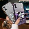 For Xiaomi Poco C81 Pro Case with Makeup Mirror Holder Stand Luxury Shiny Gradient Plating Glitter Slim for Xiaomi Poco C81 Pro Back Cover