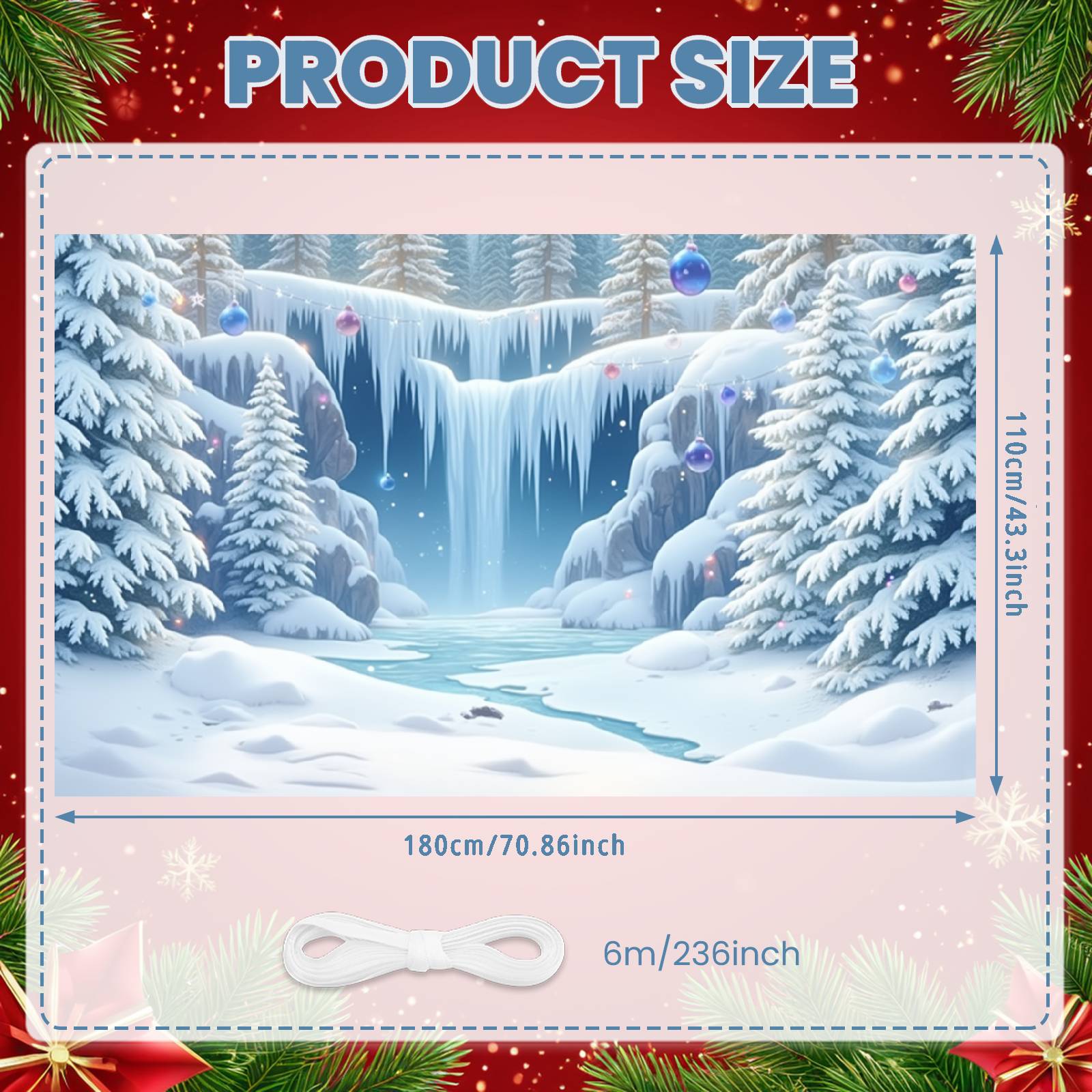 

Icy Scene Display Icicle Decor Frozen Background Snowy Banner Festive Pattern Holiday Banner For Festive Event Winter Christmas
