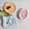 Silicone Silicone Molds Flower Pattern Oval Storage Tray Silicone Mold Embossed Pattern Round Shape Gypsum Mold Home Decoration