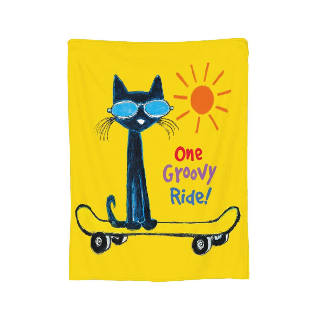 Pete the Cat Cartoon Cat Flannel Blanket Fashion Throw Blankets for Bed Sofa Couch 200x150cm Bedspread