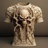 Men's T-shirt Skull Head 3D Digital Print Men's Novelty Short Sleeve Crew Neck Tees Summer Halloween Party Outdoor Fitness Tops