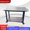 Mobile Double-Layer Workbench with Wheels: Black Photography & Broadcast Desk