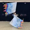 Multicolor Rectangle Flags with Telescopic Sticks Colorful Scarves Flag  Dance Performance