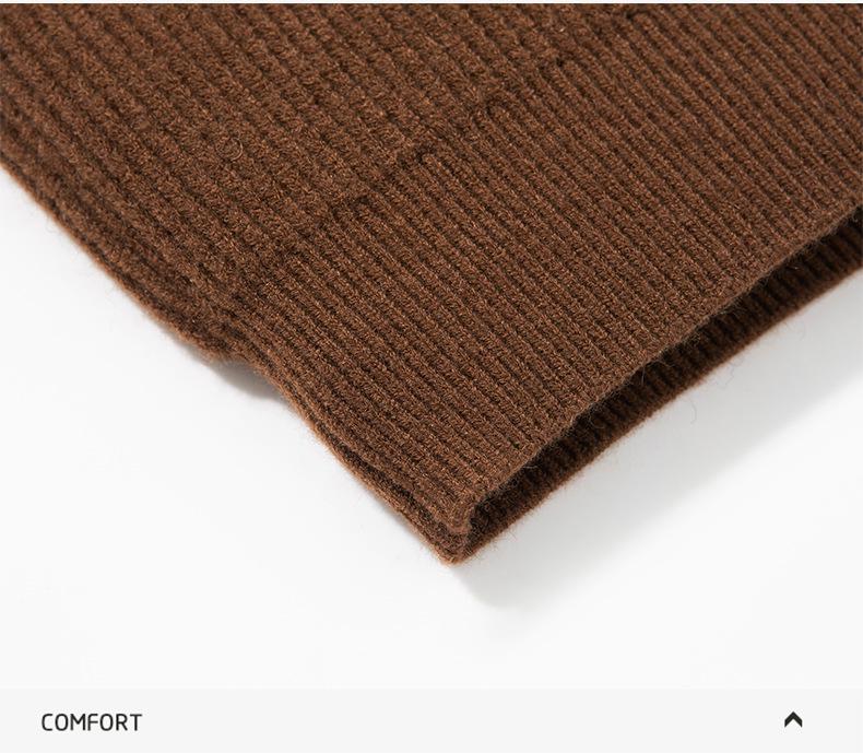 Men's Stand Collar Wool Cardigan Sweater - Casual Zipper Jacket for Autumn/Winter