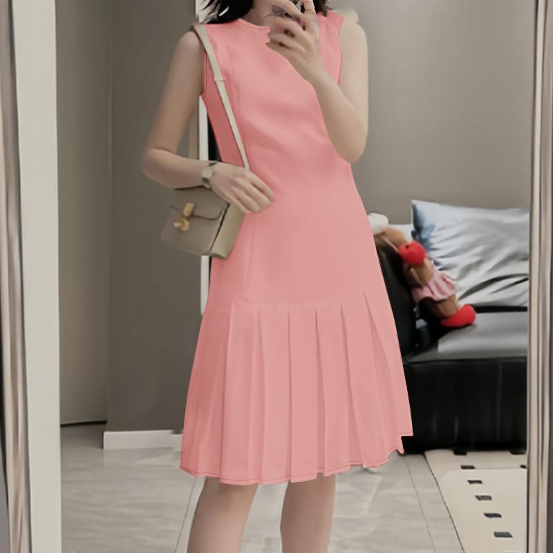 ZANZEA Women Summer Casual Round Neck Sleeveless Dress