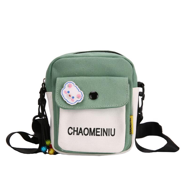 Cute Small Bag Women's Oblique Cross Canvas Bag 2025 New Girl Student Shoulder Bag Fashion