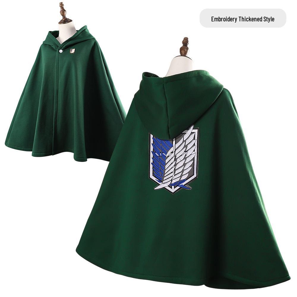 Attack On Titan Captain Cloak Anime Costume for Halloween - Wings of Freedom Green DIY Toy Role-Playing
