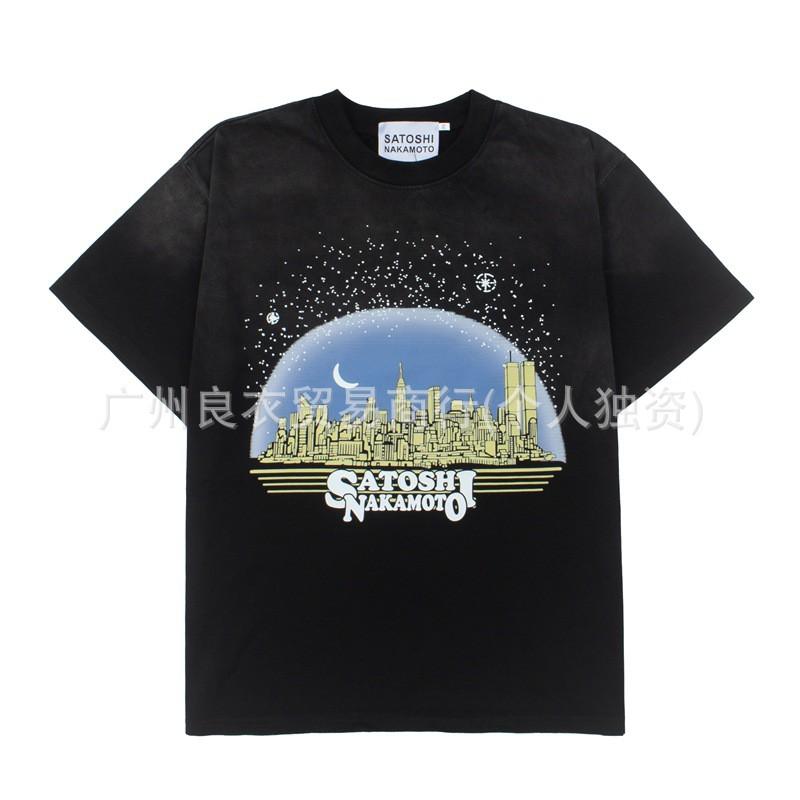 Unisex Oversized Streetwear Tee With Distressed Ink Wash Print Loose Fit Cotton T-Shirt Casual Wear