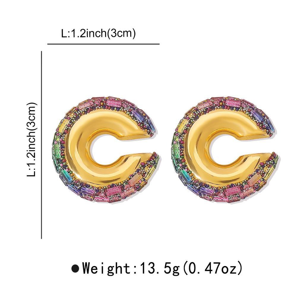Luksusowe Kolorowe Kryształowe Klipsy do Ucha w Kształcie C na Chrząstkę dla Kobiet Dziewcząt Wykwintne Cyrkonie Grube Bez Przekłuwania Klipsy do Kości Ucha