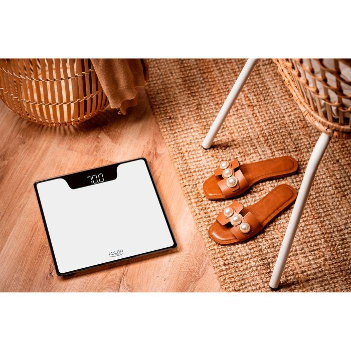 Digitale Personenwaage Hochpräzision 180 kg, LED-Anzeige, Automatische Abschaltung Adler AD8174W Weiß 04653