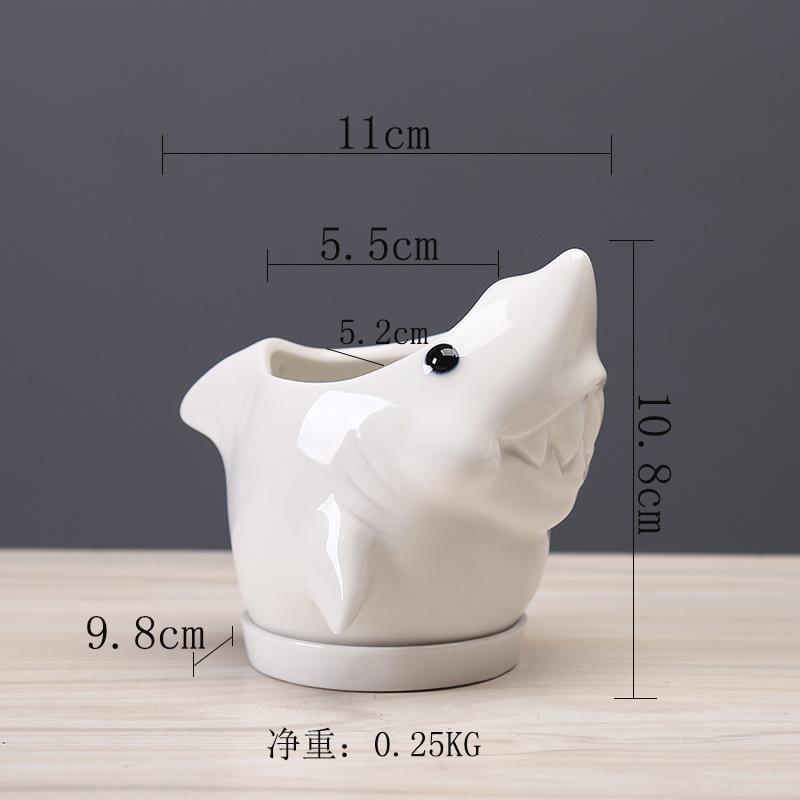 Gardening Succulent Flower Pot Ceramic, Creative Indoor Tabletop Cartoon Dolphin Animal Flower Pot