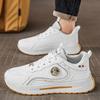 Autumn Men's Shoes, New Breathable Sports Shoes, Men's Trend, Versatile Platform-soled White Shoes, Casual Running Shoes, Men