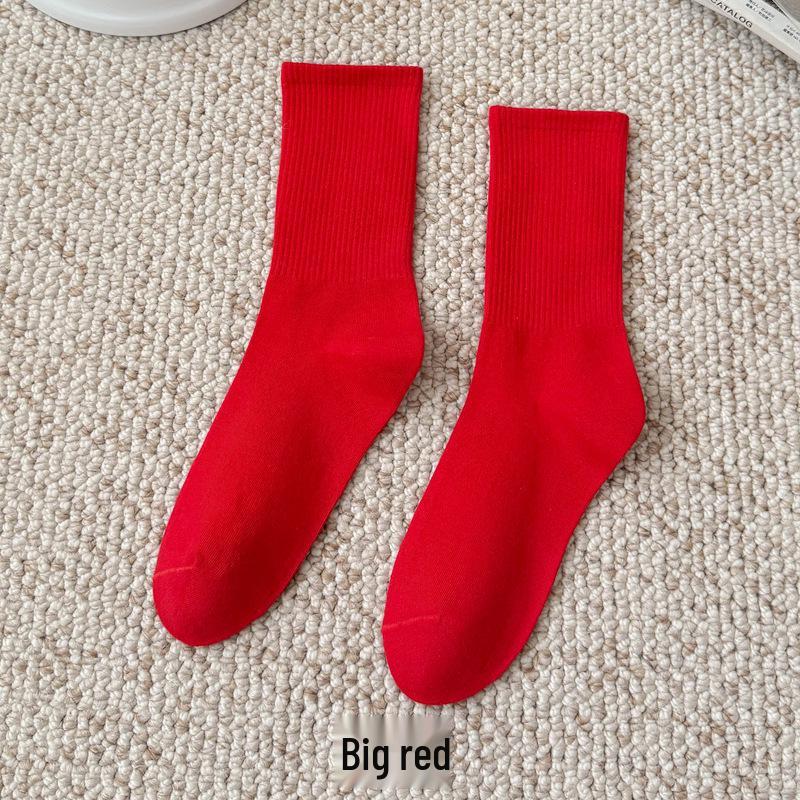 Bunte Damen Kniehohe Candy Color Scrunch Socken - Trendy, Ganzjährig, Mittelhoher Schaft, Einfache Tanz Baumwollsocken