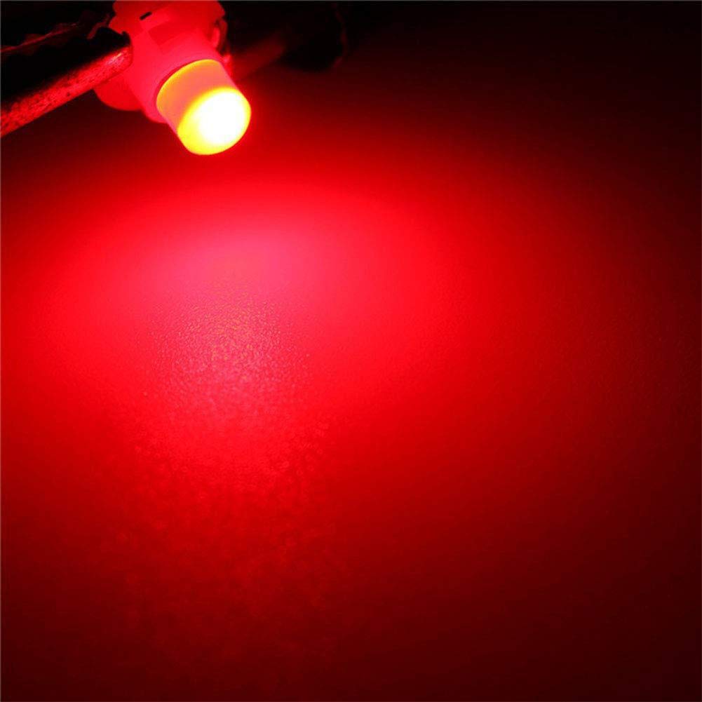 Universal T3 SMD Chip Car LED Light Dashboard Meter Panel Light Bulb/Red (Pack of 10)
