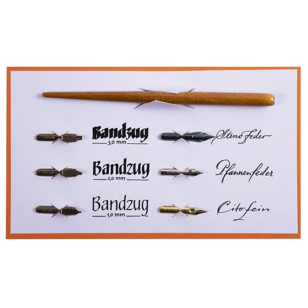 Herbin Calligraphy & Writing Set: Wooden Pen Holder & 6 Nibs (Standard) HERBIN hb137b