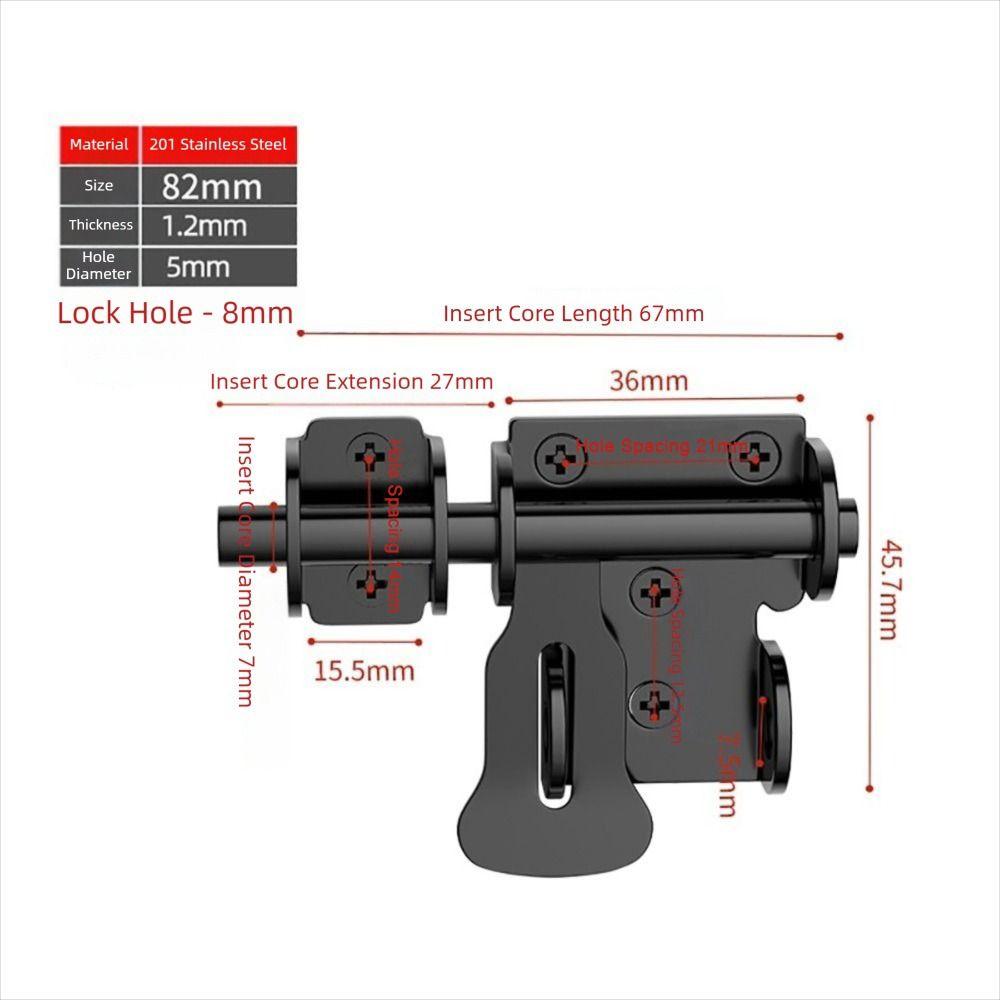 Stainless Steel Stainless Steel Door Latch With Screws Gate Safety Lock Bathroom Door