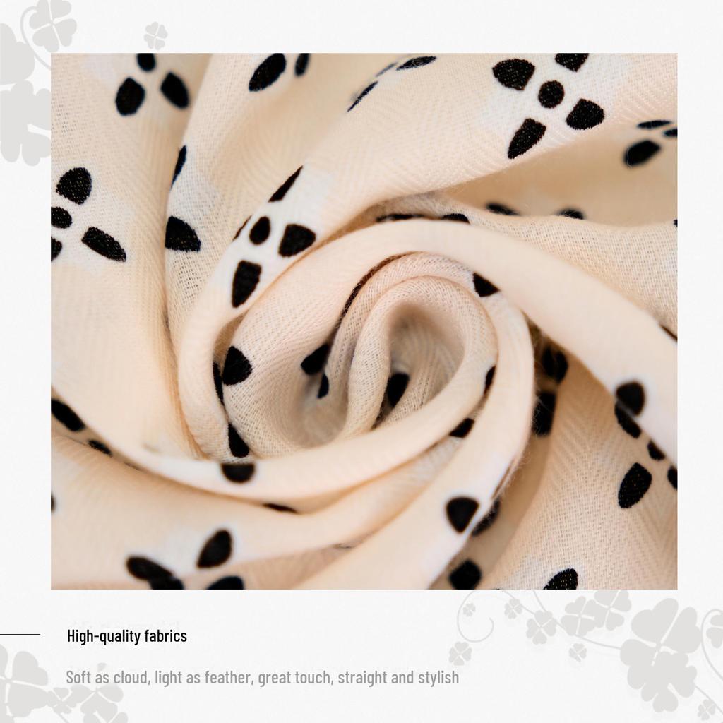 Golden Bean Magnetic Buckle Scarf – Fashionable Cotton & Linen Shawl for Mothers
