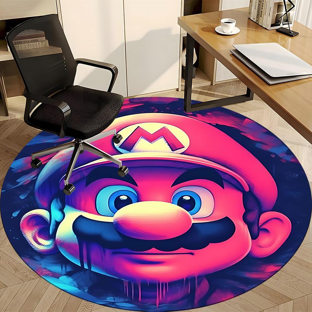 1pcMario Office Round Area Rug, Indoor Mat Suitable For Office, Bedroom Living Room Home Decor, Room Deco, Offic a0928103