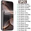 5Pcs Full Cover Hydrogel Film for iPhone 16 Pro Max 16E Screen Protector for iPhone 12 13 14 15 Pro Max 15 Plus 13Mini 12Mini