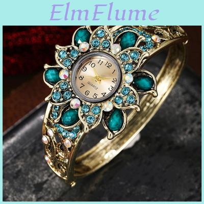 Orologio al Quarzo alla Moda da Donna con Intarsi di Diamanti e Bracciale in Lega