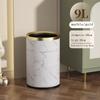 Quality Double Layer Leather Trash Can Metal Beautiful Waste Paper PU Basket Storage Bin for Bathroom  Bed Room