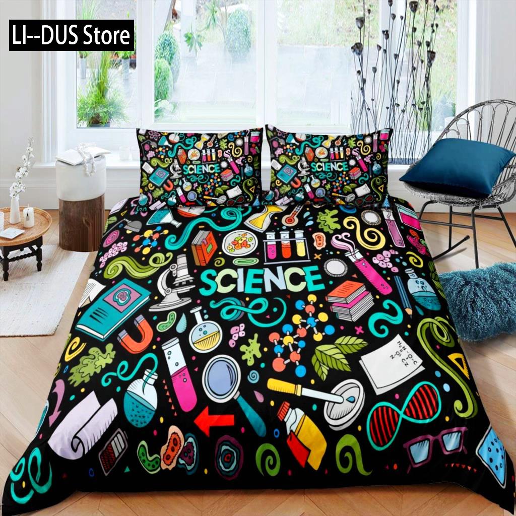 Science Duvet Cover Set King Size Periodic Table Of Elements Bedding Set Chemistry Lovers Learning Image For Kids Teens Adults