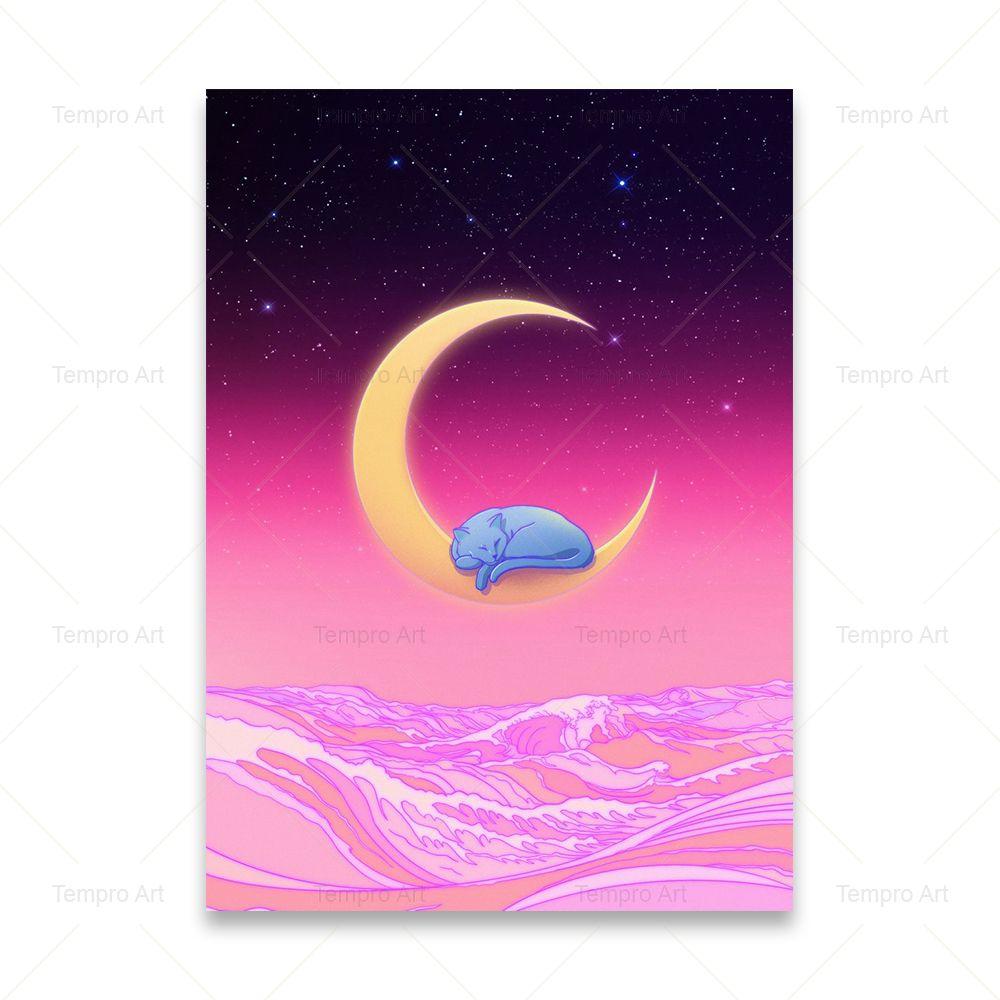 

Плакат в стиле Vaporwave, японский городской ночной уличный постер в стиле поп-киото, холст, картина, настенная живопись, принт, Kawaii, домашний декор для комнаты 60x80 cm No Frame