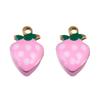 10pcs 304 Stainless Steel Candy-Colored Strawberry Enamel Pendant Fruit Series DIY Bracelet Necklace Earrings Jewelry Findings