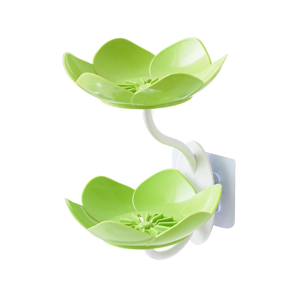 Drain Soap Tray Double Layer Wall Mounted Soap Box for Balcony Tubs Bathroom