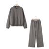 European & American Women's Style Zipper Pilot Jacket Hoodie Set