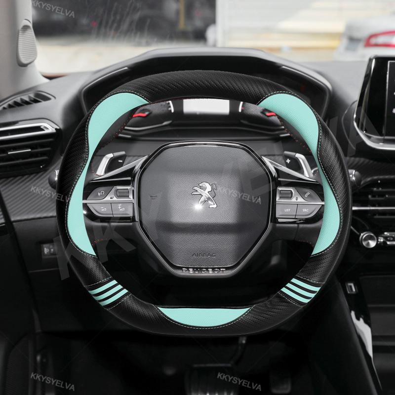 

Для Peugeot 3008 4008 5008 Симпатичный автомобильный чехол на рулевое колесо Углеродное волокно + искусственная кожа Мультяшные женщины Автоаксессуары интерьер