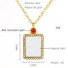 18K Titanium Steel Birthstone Pendant Necklace with Square Shell Design for Women