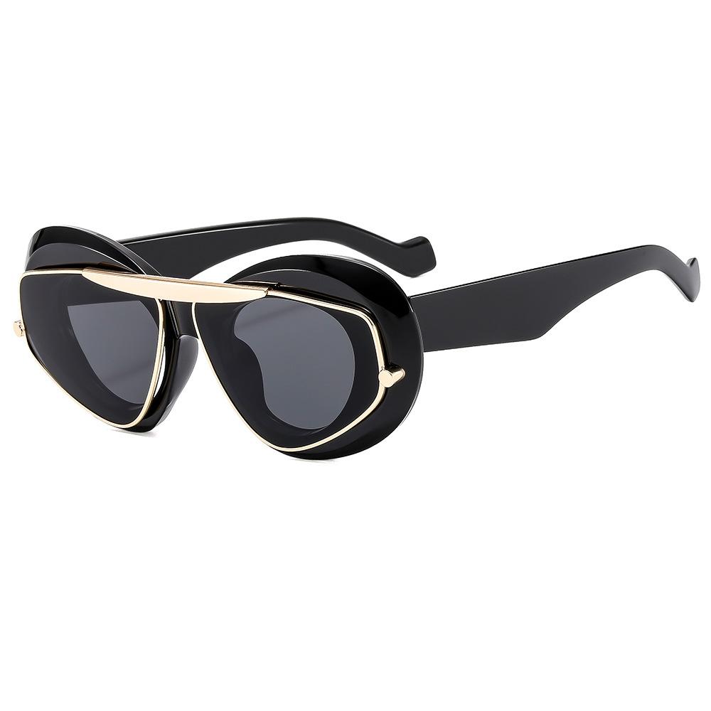 Luo'S Trendy Retro Men'S And Women'S Sunglasses Colorful Metal Personalized Modern Catwalk Sunglasses