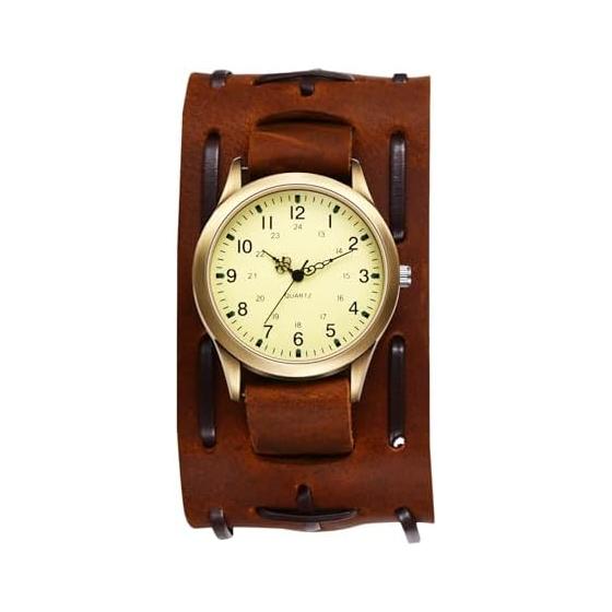 Watch Men s Genuine Leather Belt Rock Punk Antique Style: Waterproof Analog Display Quartz Watch Leather Belt Motorcycle Watch Fashion Watch -