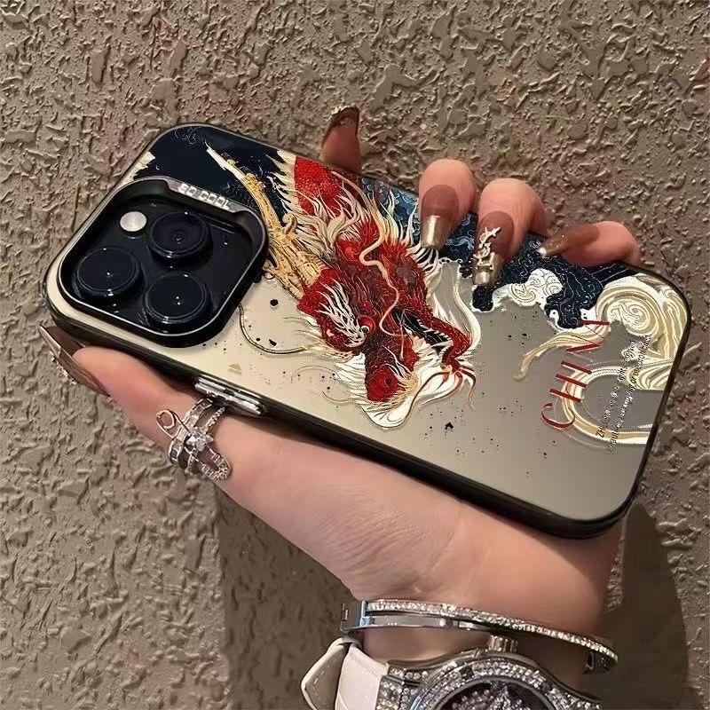 Guochao Shenlong Apple 13 Handyhülle iPhone15 Laser 14 Anti-Drop 11 Kreativ 12promax Trend 78