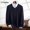 Fanzhen Men's V-Neck Cashmere Blend Sweater