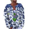 Women's Fashion Christmas Printed Long Sleeve Knitted Cardigan Button Down Jacket