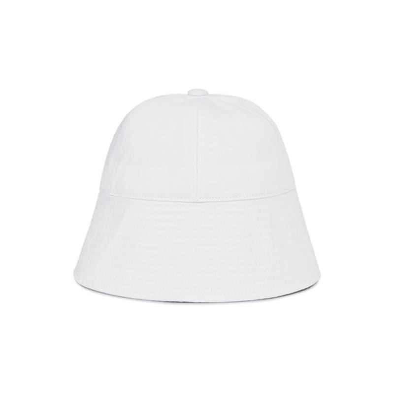 VARZAR VA Curved Stud Round Drop Bucket Hat White