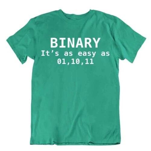 Binary Code Tshirt Programmer T-shirt Coputer Language Tee Funny shirt 3XL